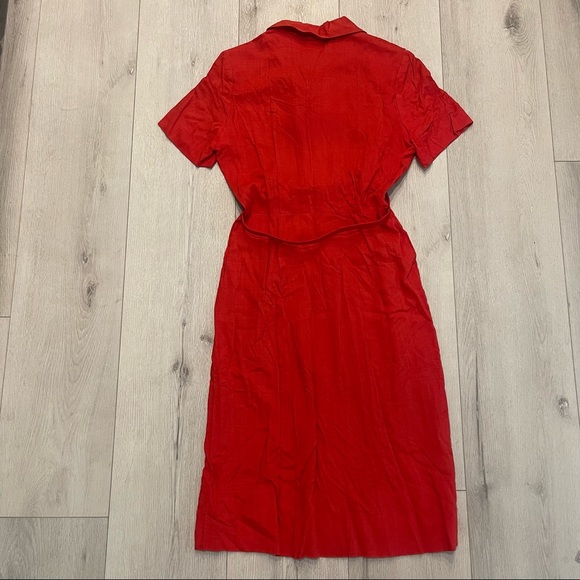 Neiman-Marcus Sports Shop Red Button Up Short Sleeve Dress VINTAGE - Picture 11 of 12